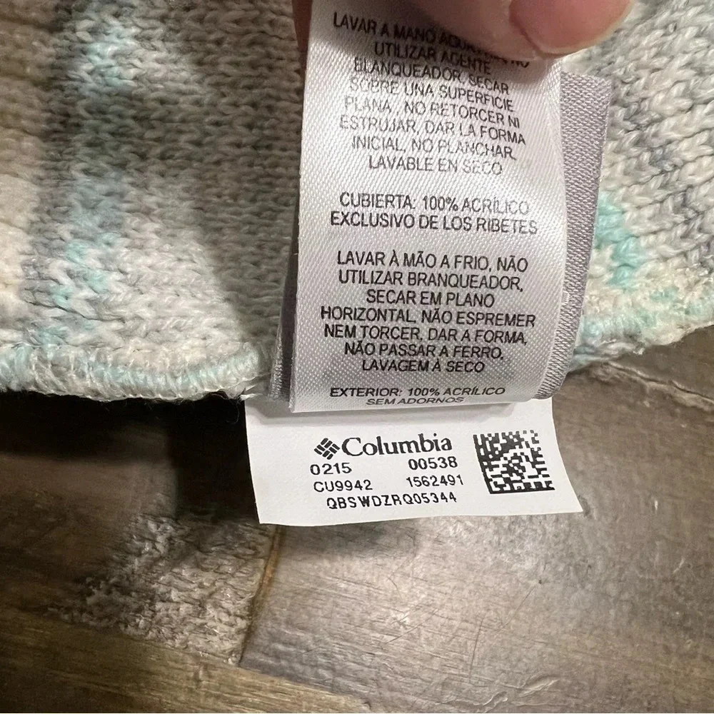 Columbia Fair Isle Turquosi Gray Beanie